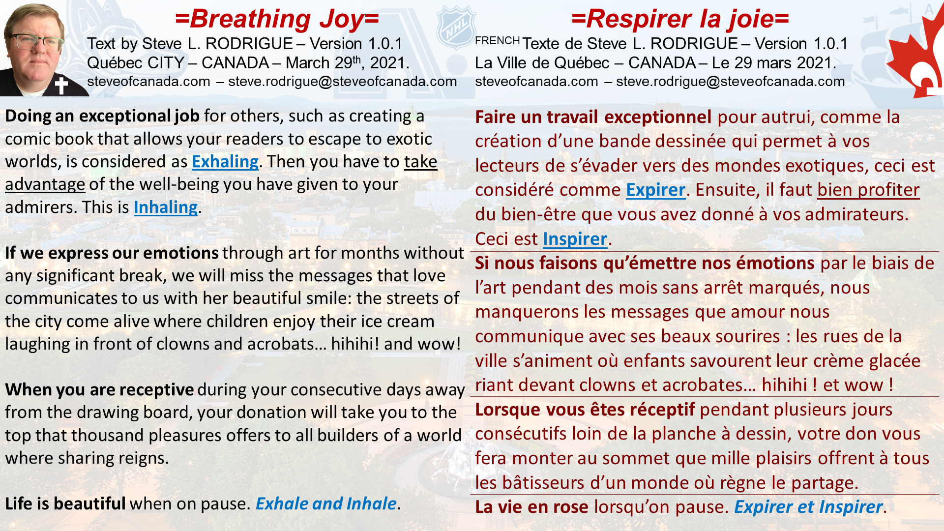Breathing joy / Respirer la joie