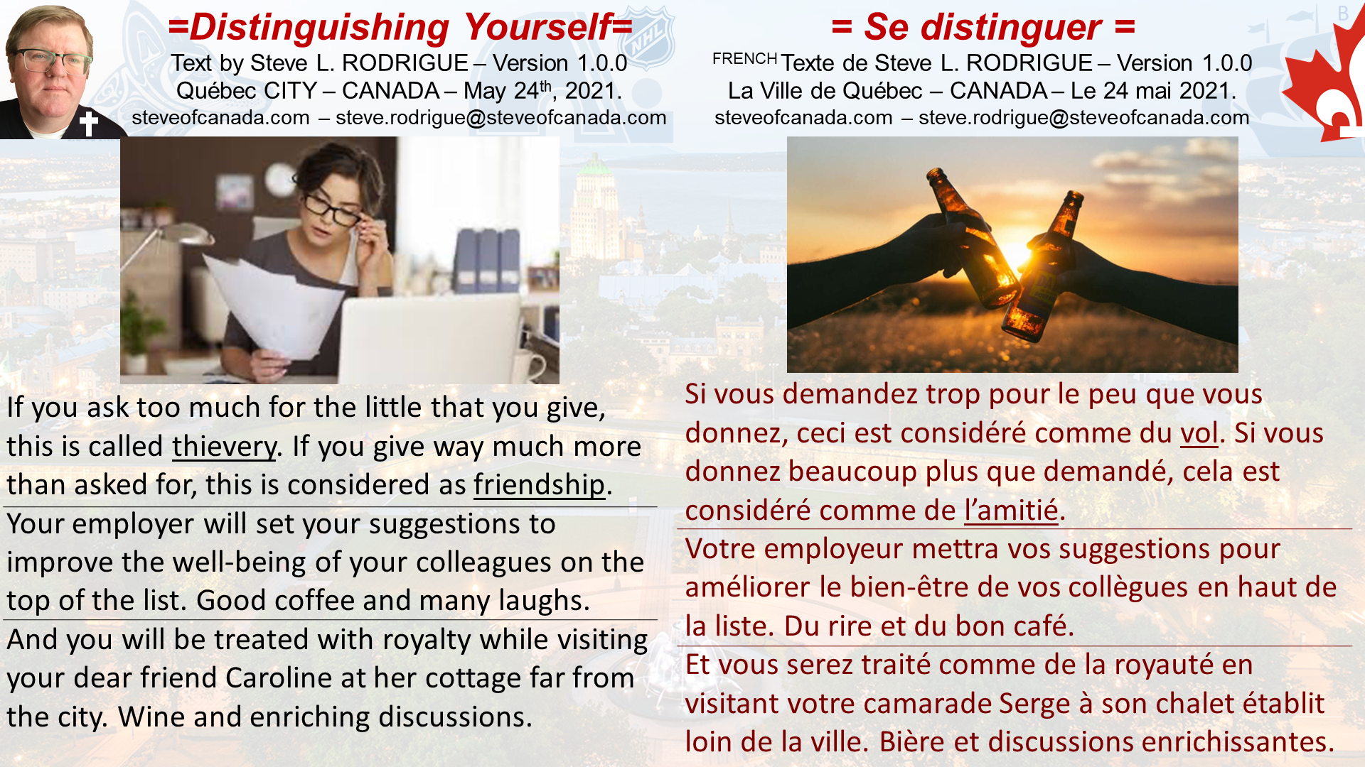 Distinguishing Yourself / Se distinguer