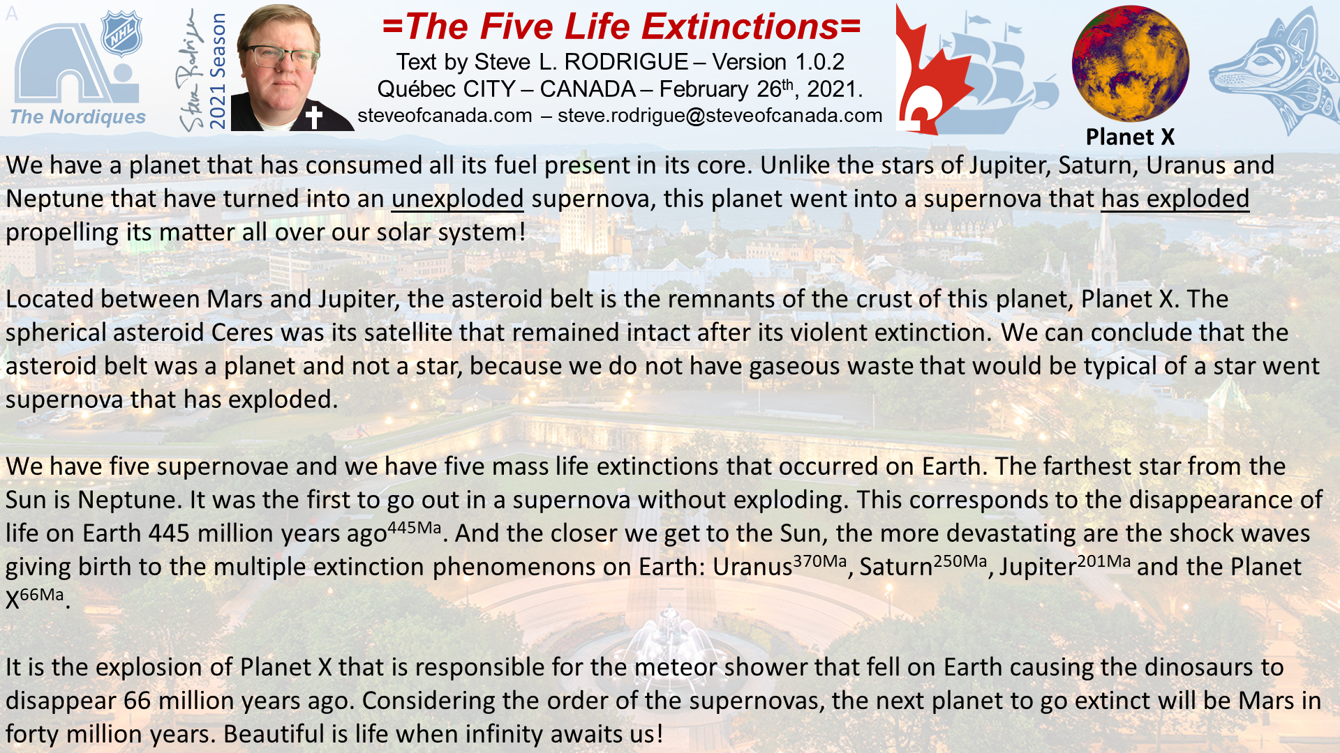 The five life extinctions