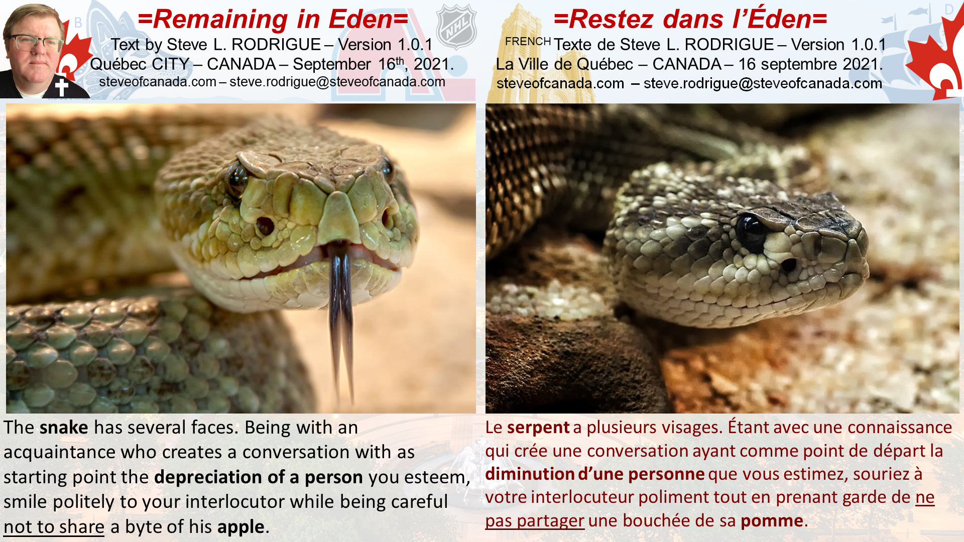 Remain in Eden / Demeurez dans l'Éden