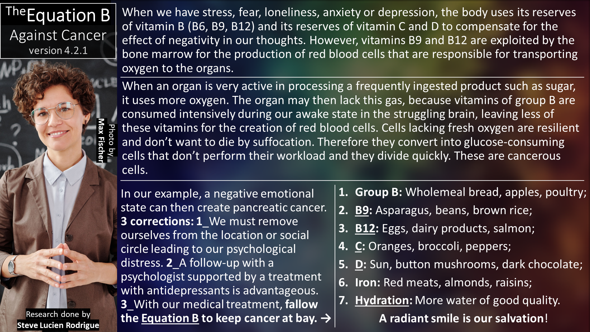 The B Equation Against Cancer