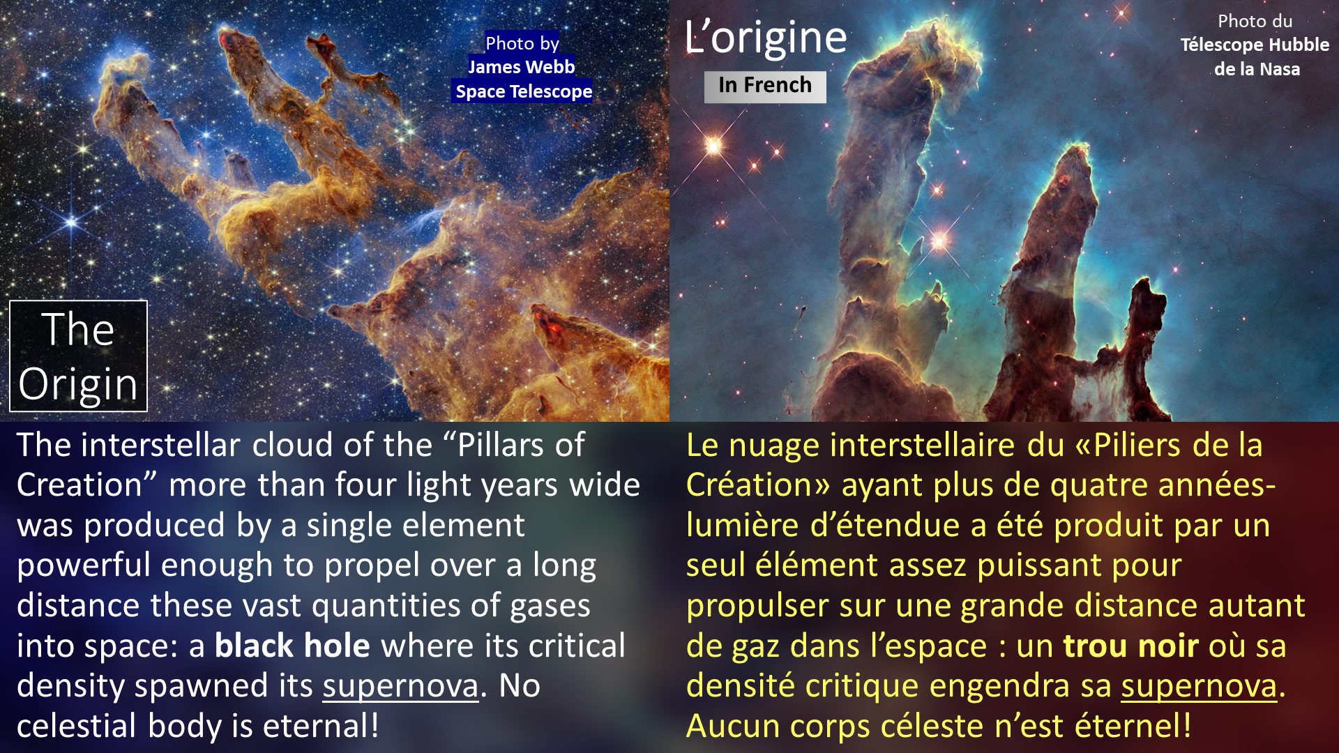 The Pillars of Creation / Les Piliers de la Création